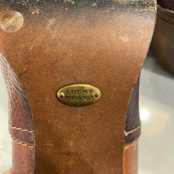 Lucky Brand Patchwork Leather Block Heels Size 7.5 - Picture 7 of 12